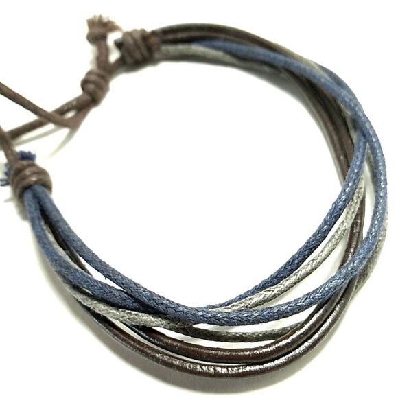 Adjustable String Bracelet Unisex Braided Rope Multi-strand Corded Bracelet - Picture 5 of 6